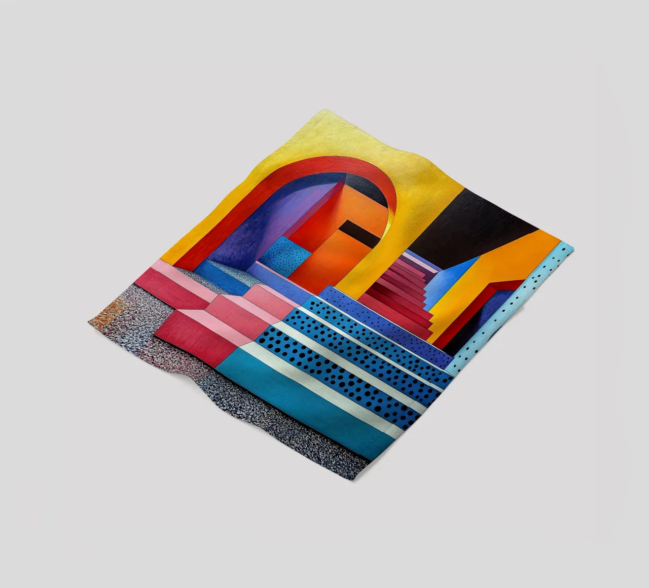 Surrealism Architecture Design Geometry fleece blanket by Nikis Art Studio