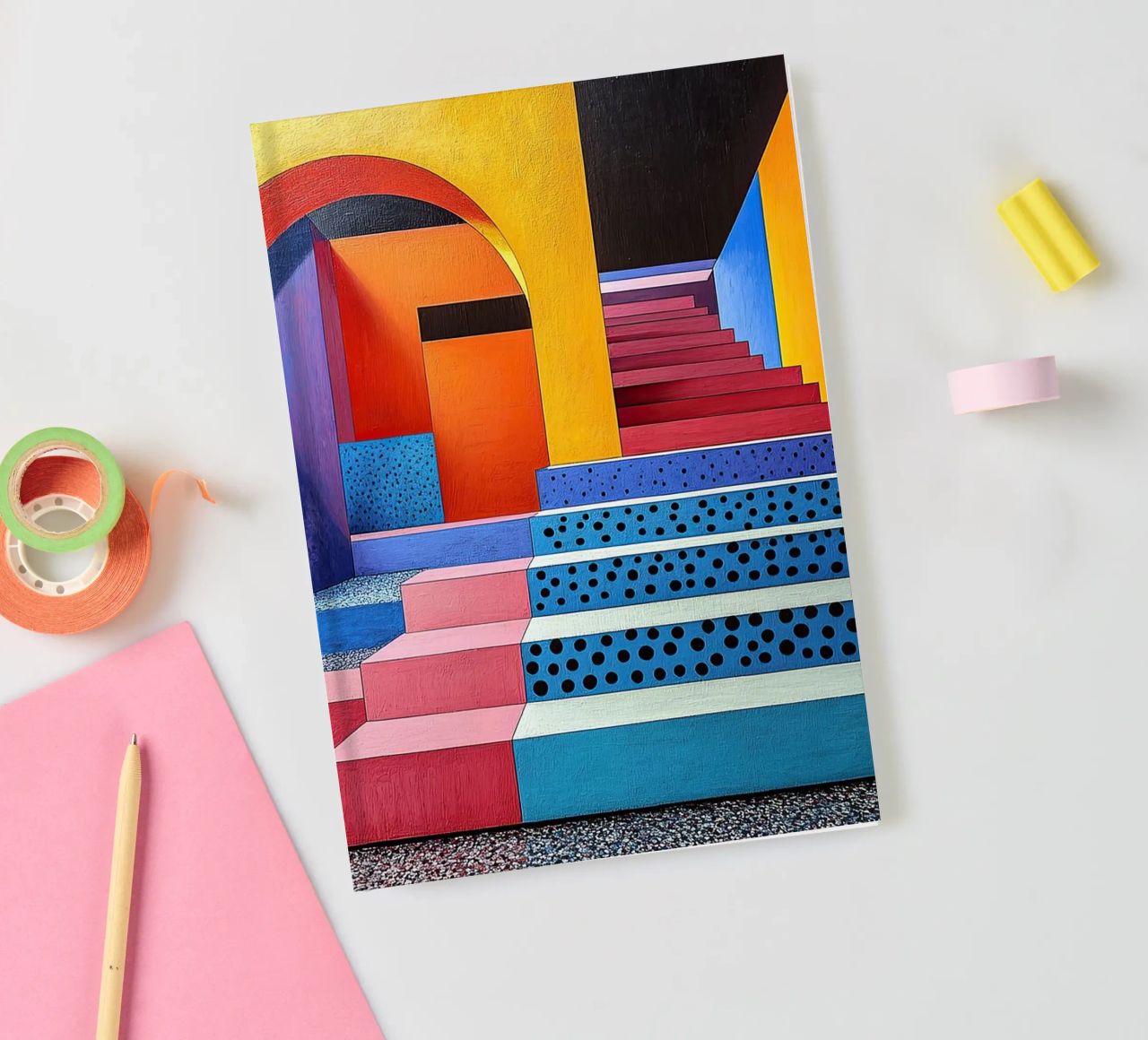 Surrealism Architecture Design Geometry notebook by Nikis Art Studio