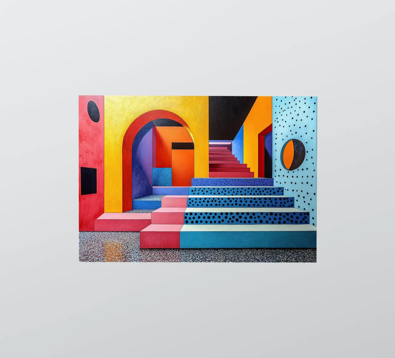 Surrealisme Architectuur Ontwerp Meetkunde sticker van Nikis Art Studio