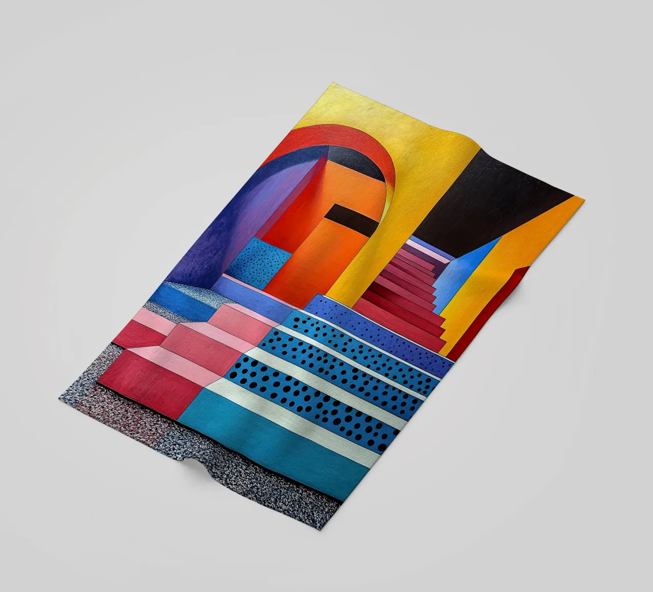 Surrealism Architecture Design Geometry beach towel by Nikis Art Studio