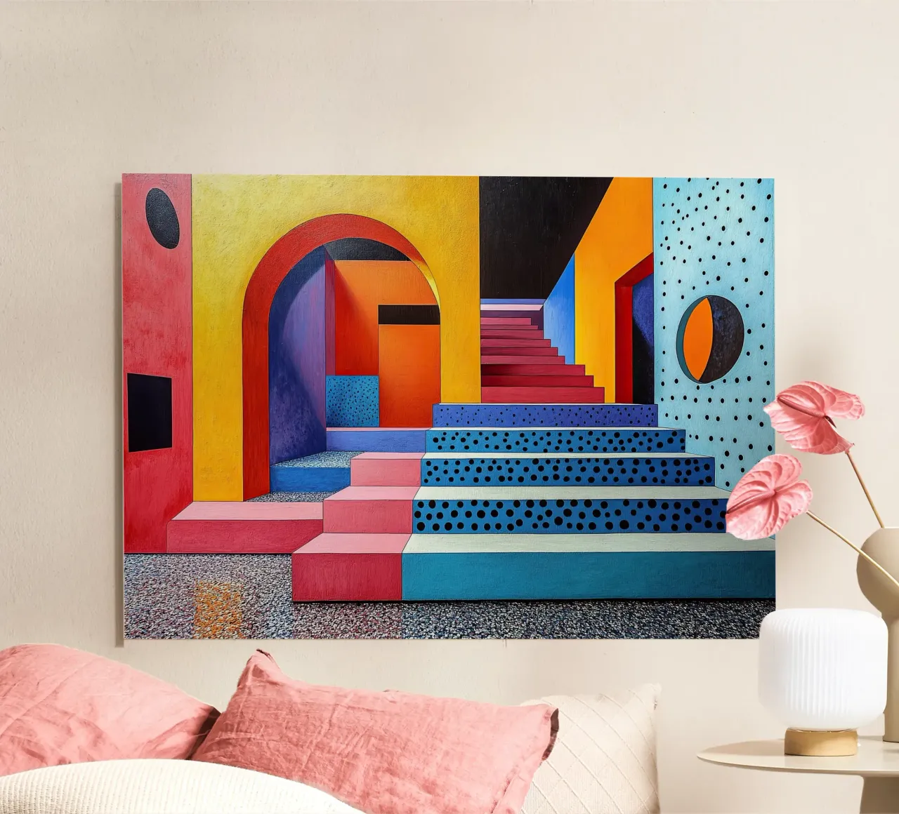 Surrealismus Architektur Design Geometrie Forex-Platte von Nikis Art Studio