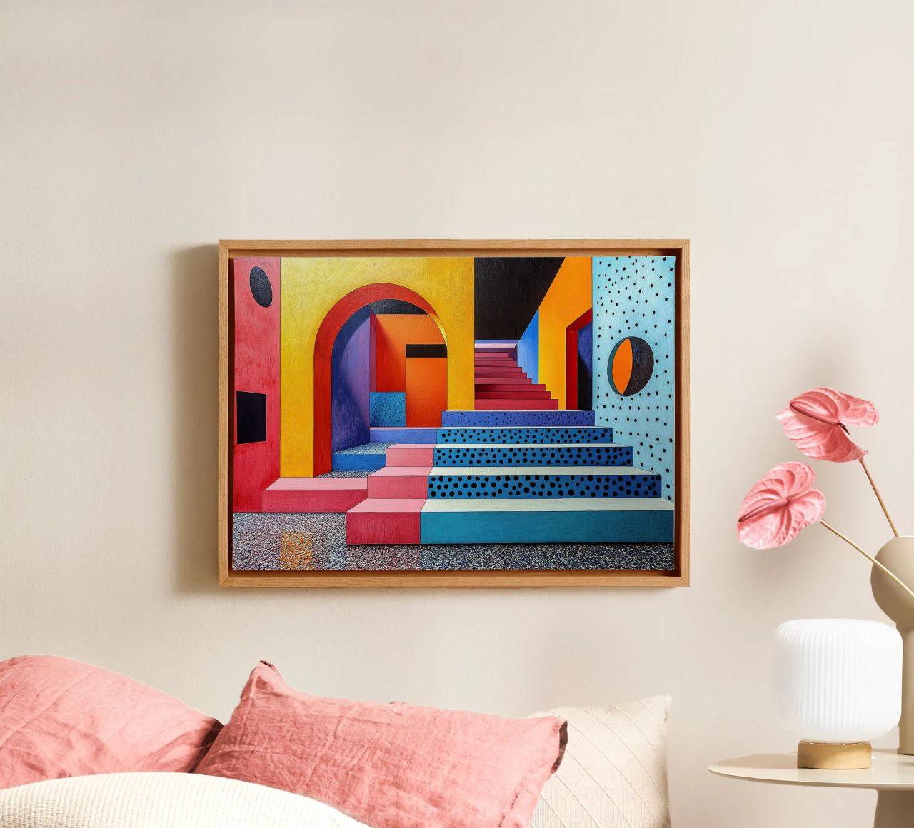 Surrealism Architecture Design Geometry canvas by Nikis Art Studio