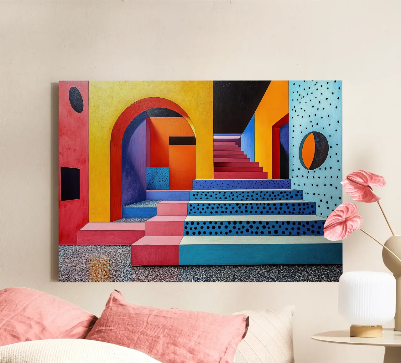 Surrealism Architecture Design Geometry canvas by Nikis Art Studio