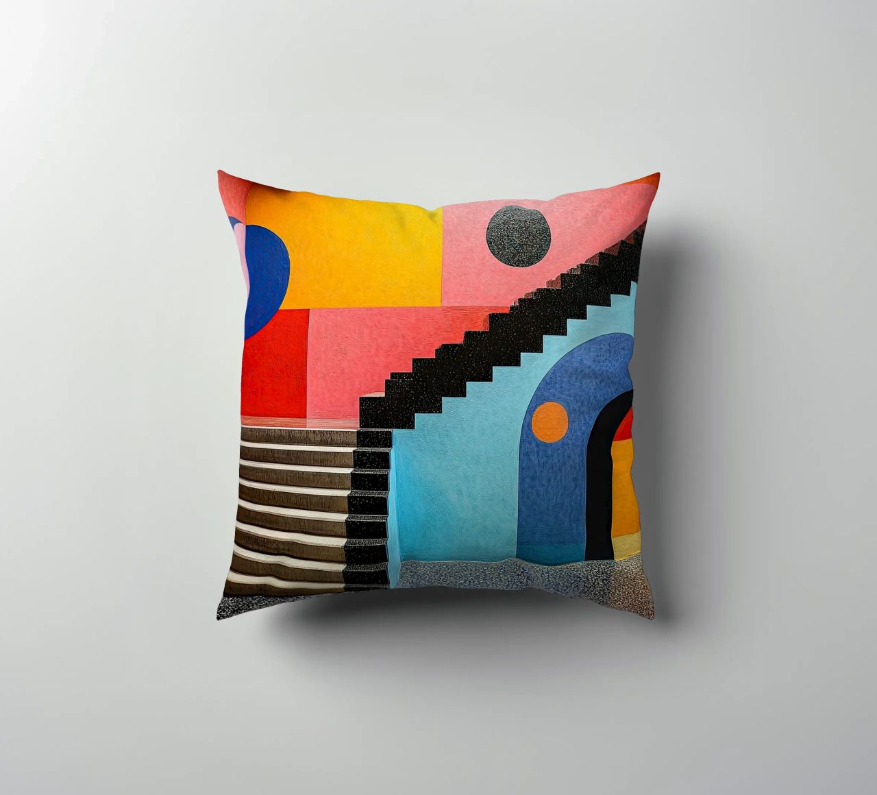 Surrealism Architecture Design Geometry decorative cushion by Nikis Art Studio