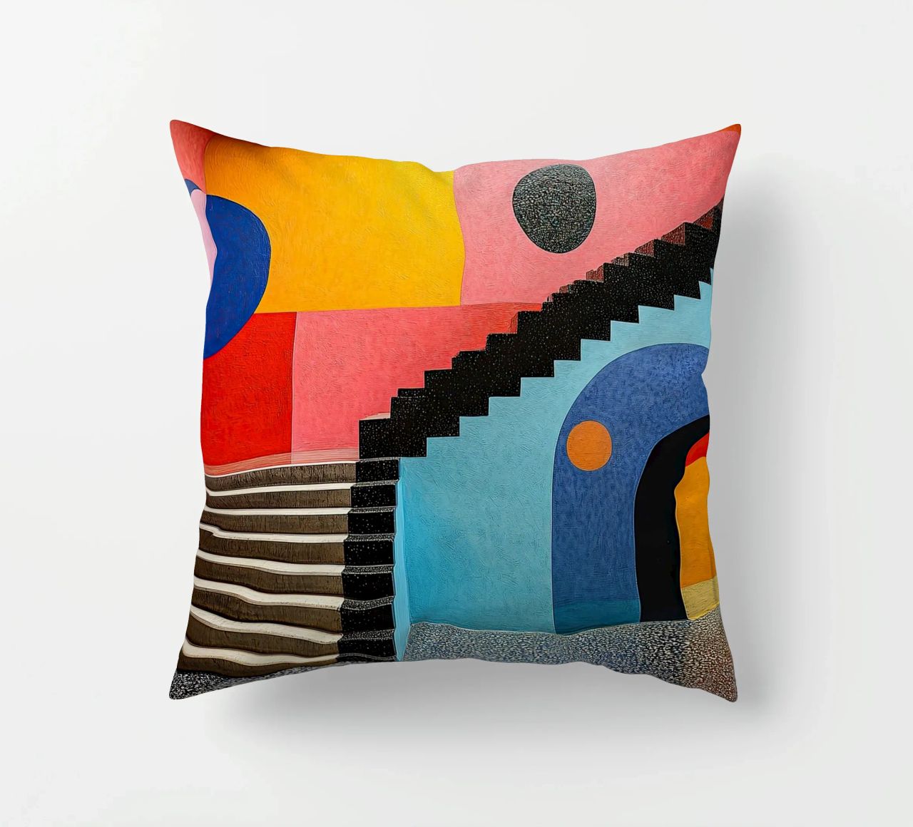 Surrealism Architecture Design Geometry decorative cushion by Nikis Art Studio