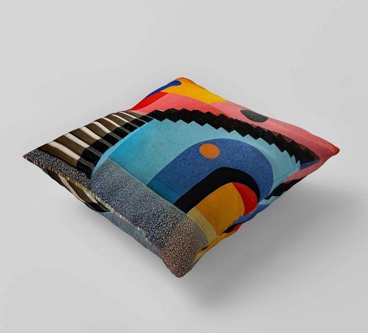 Surrealism Architecture Design Geometry decorative cushion by Nikis Art Studio