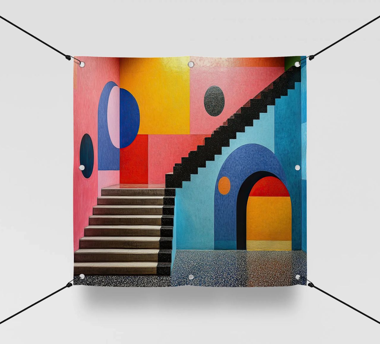 Surrealism Architecture Design Geometry pvc cover by Nikis Art Studio