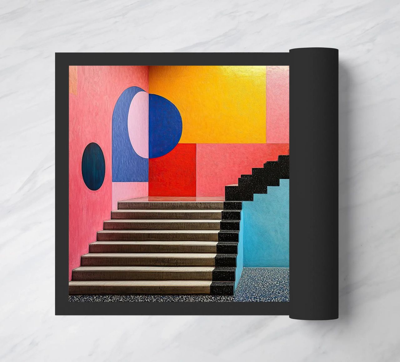 Surrealism Architecture Design Geometry doormat by Nikis Art Studio