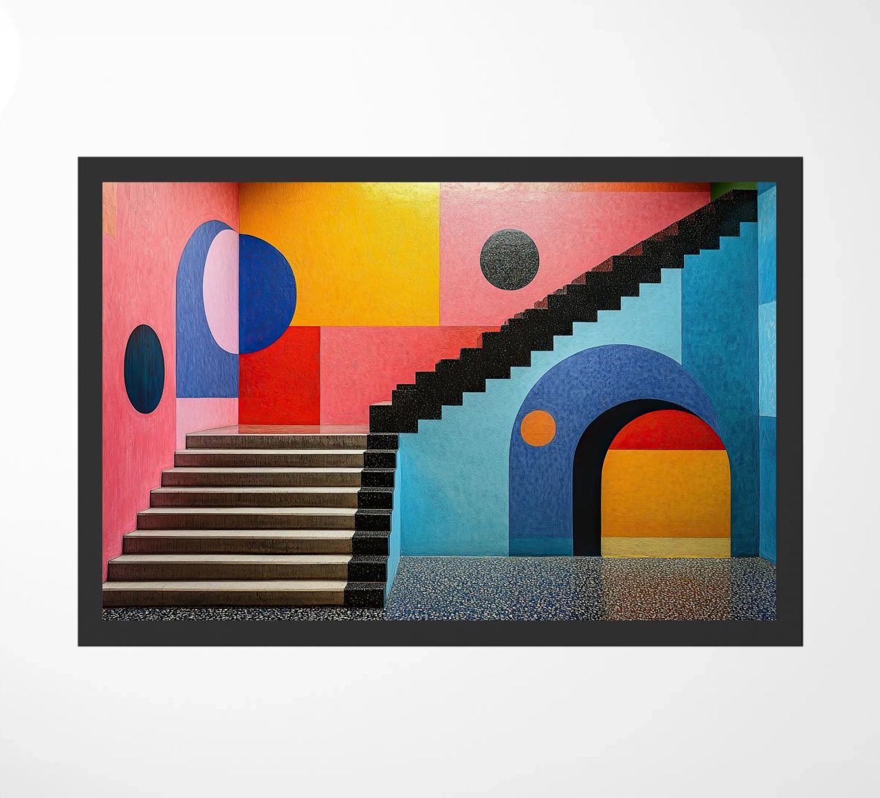 Surrealism Architecture Design Geometry doormat by Nikis Art Studio