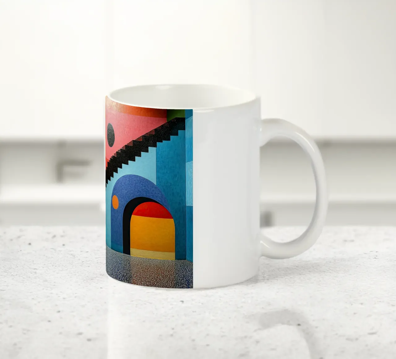 Surréalisme Architecture Design Géométrie mug en céramique de Nikis Art Studio