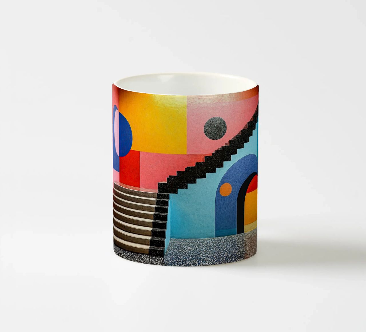 Surrealism Architecture Design Geometry ceramic mug by Nikis Art Studio