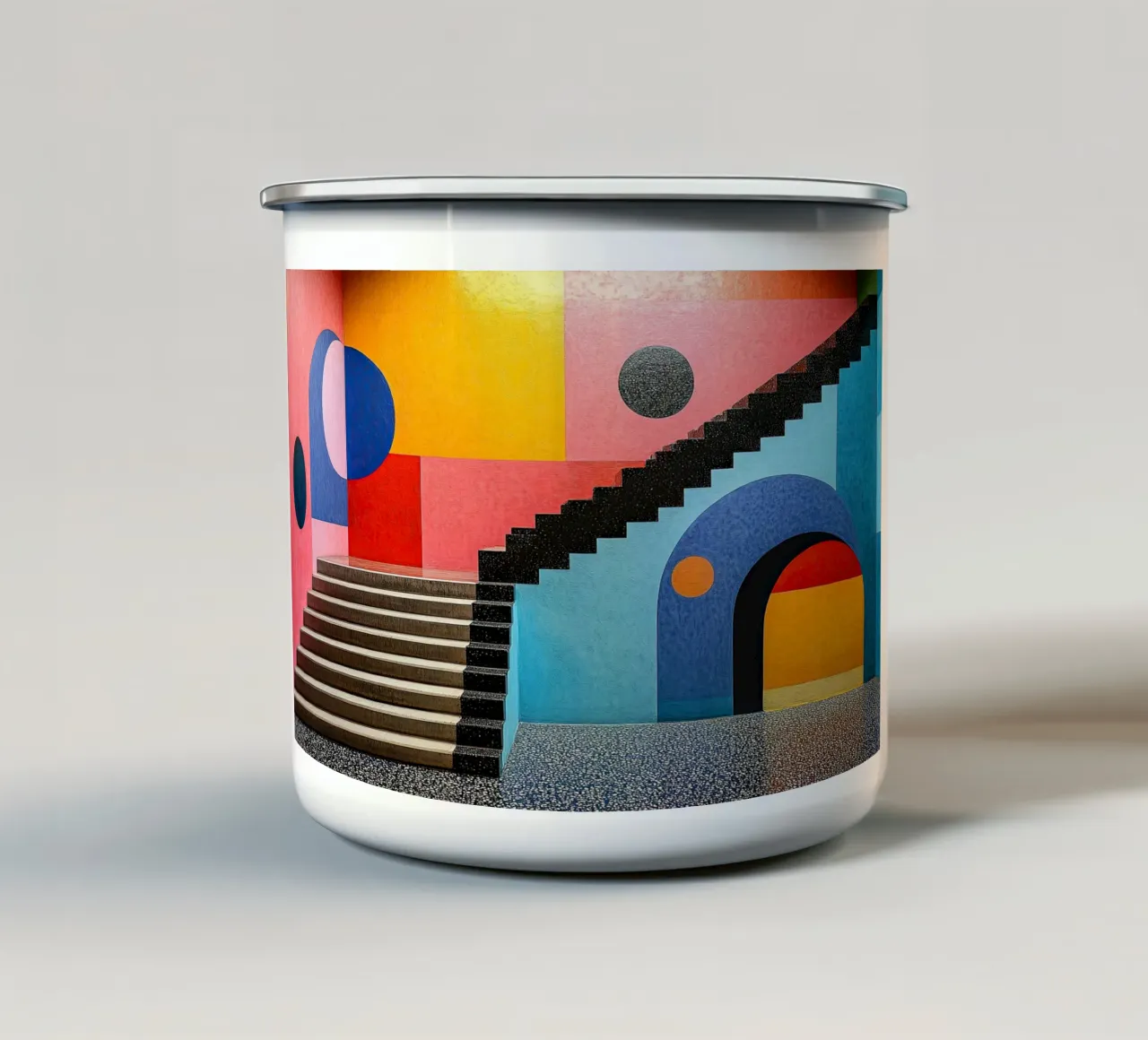 Surrealismo Architettura Design Geometria tazza in smalto da Nikis Art Studio