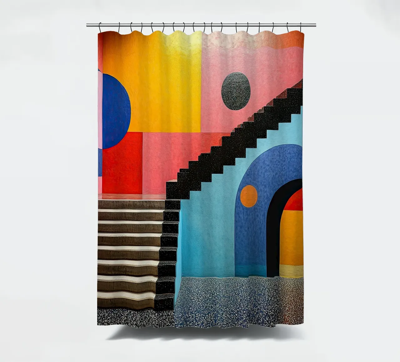 Surrealismus Architektur Design Geometrie Duschvorhang von Nikis Art Studio