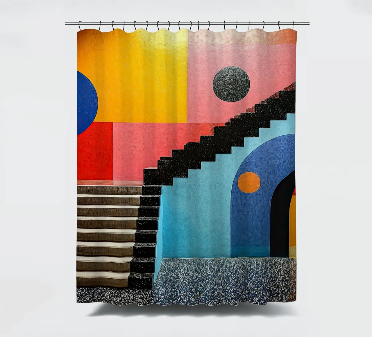 Surrealismus Architektur Design Geometrie Duschvorhang von Nikis Art Studio