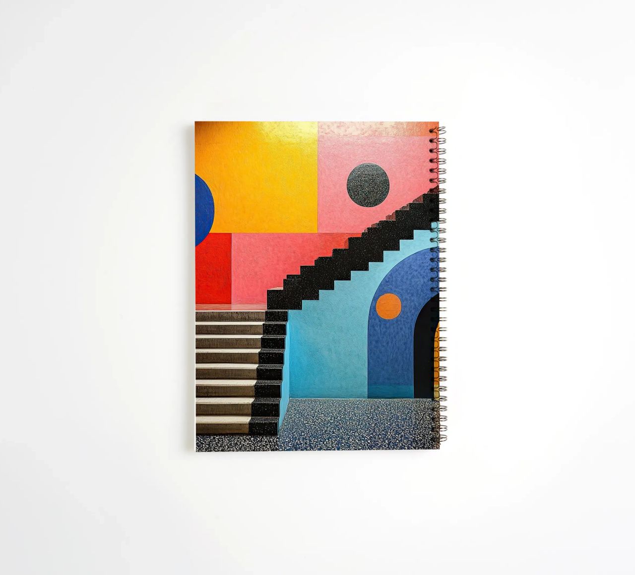 Surrealism Architecture Design Geometry spiral notebook by Nikis Art Studio