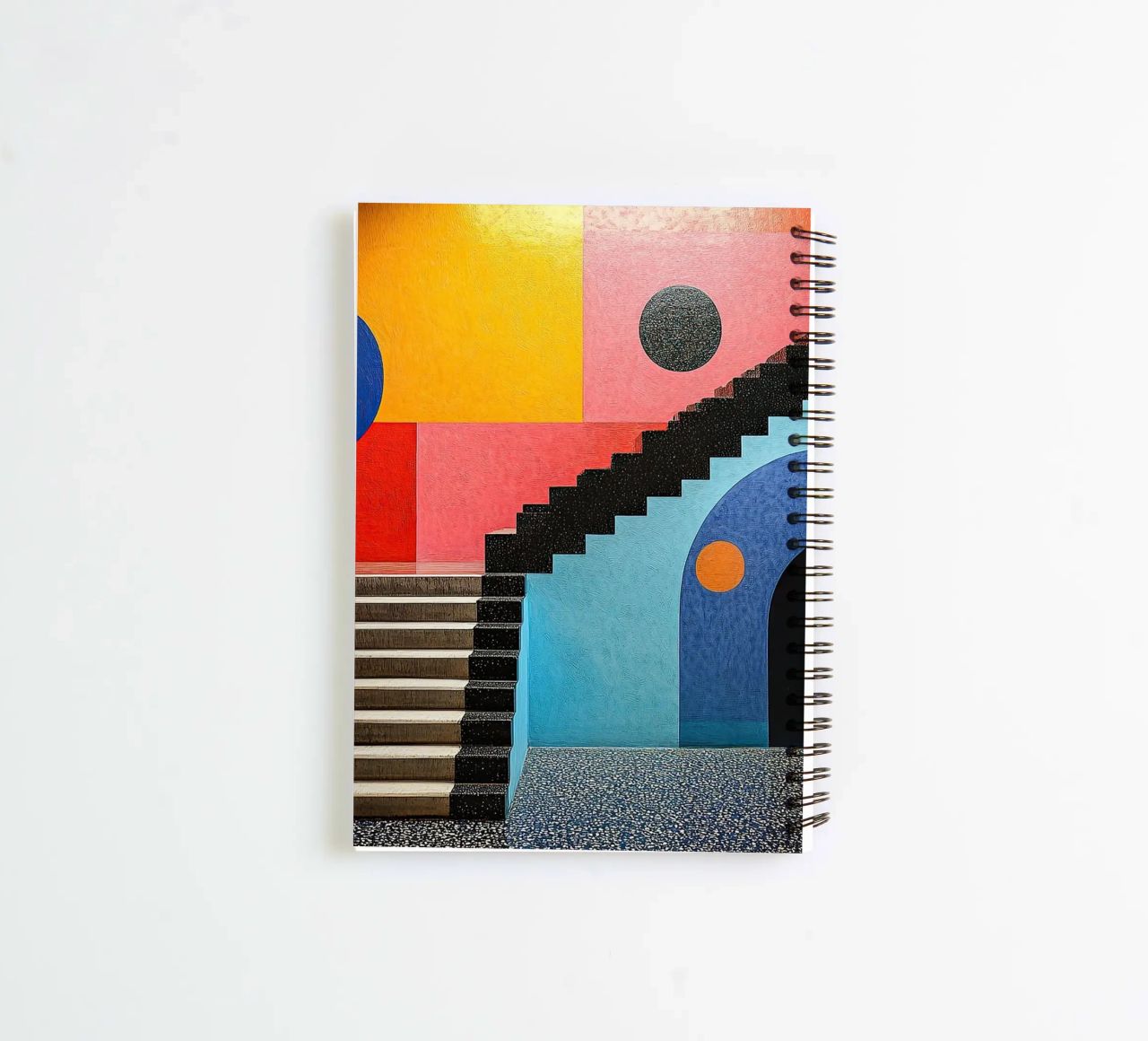 Surrealism Architecture Design Geometry spiral notebook by Nikis Art Studio