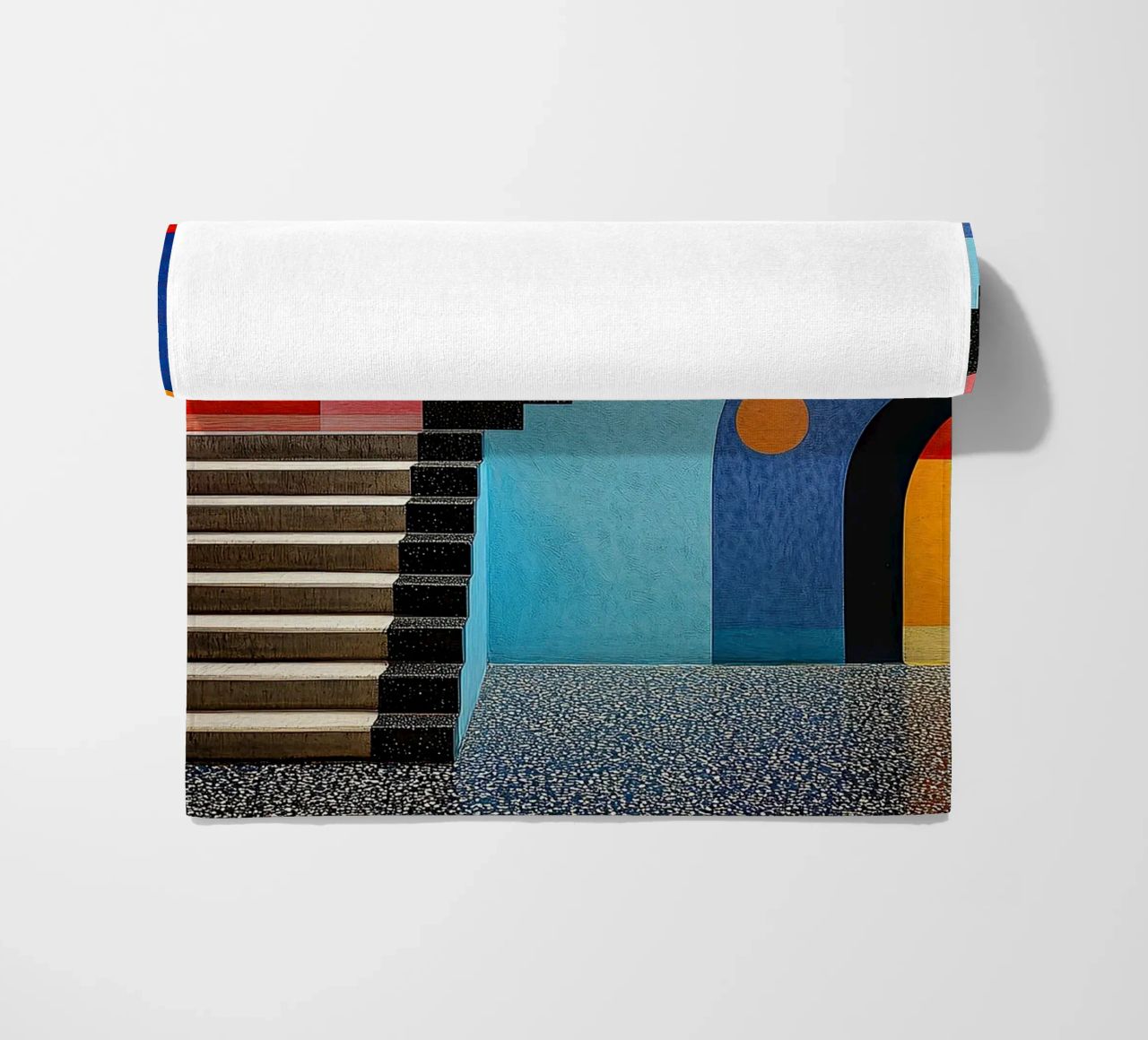 Surrealism Architecture Design Geometry beach towel by Nikis Art Studio