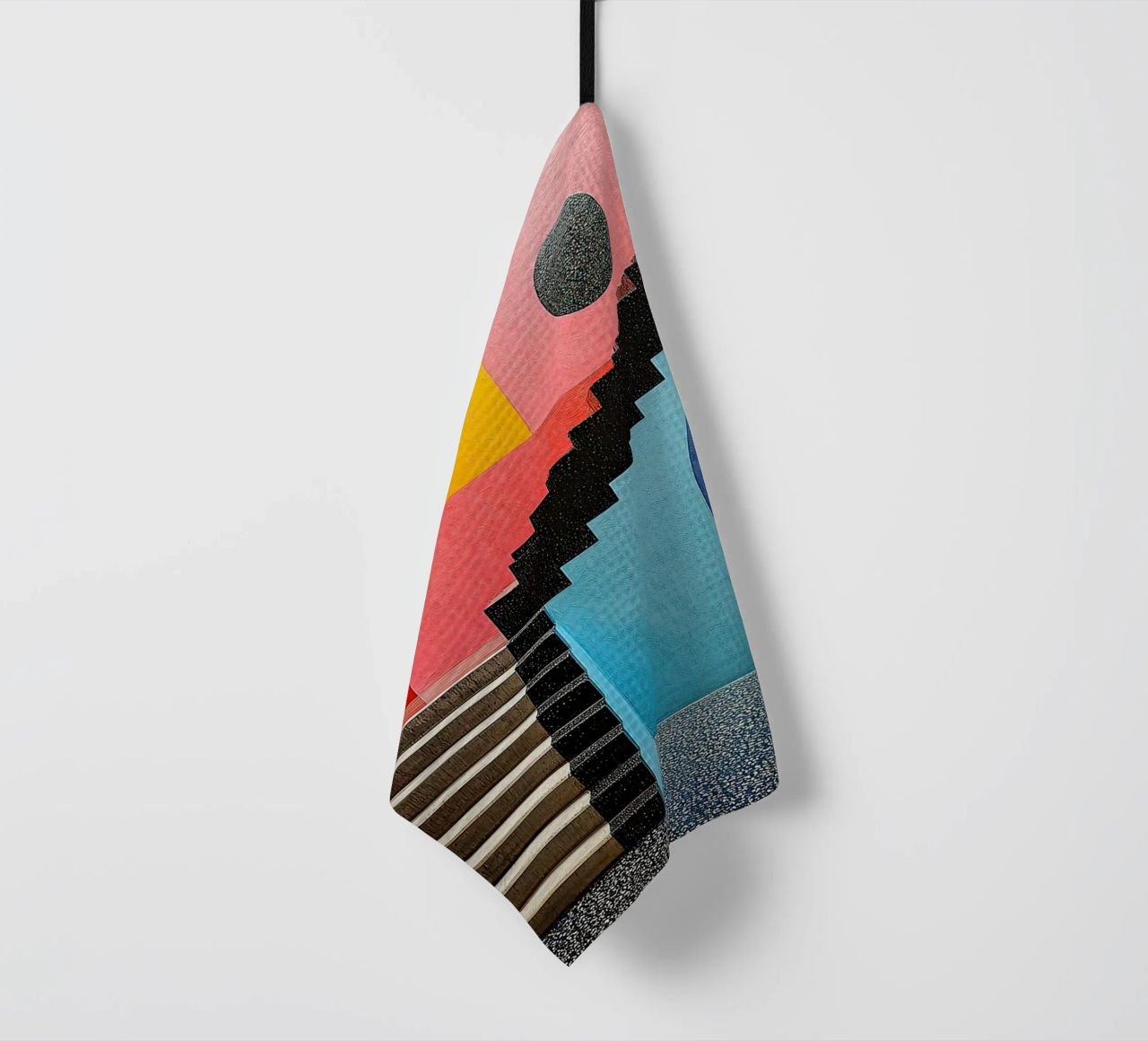 Surrealism Architecture Design Geometry tea towel by Nikis Art Studio