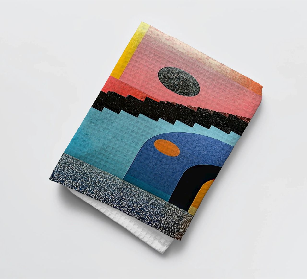 Surrealism Architecture Design Geometry tea towel by Nikis Art Studio