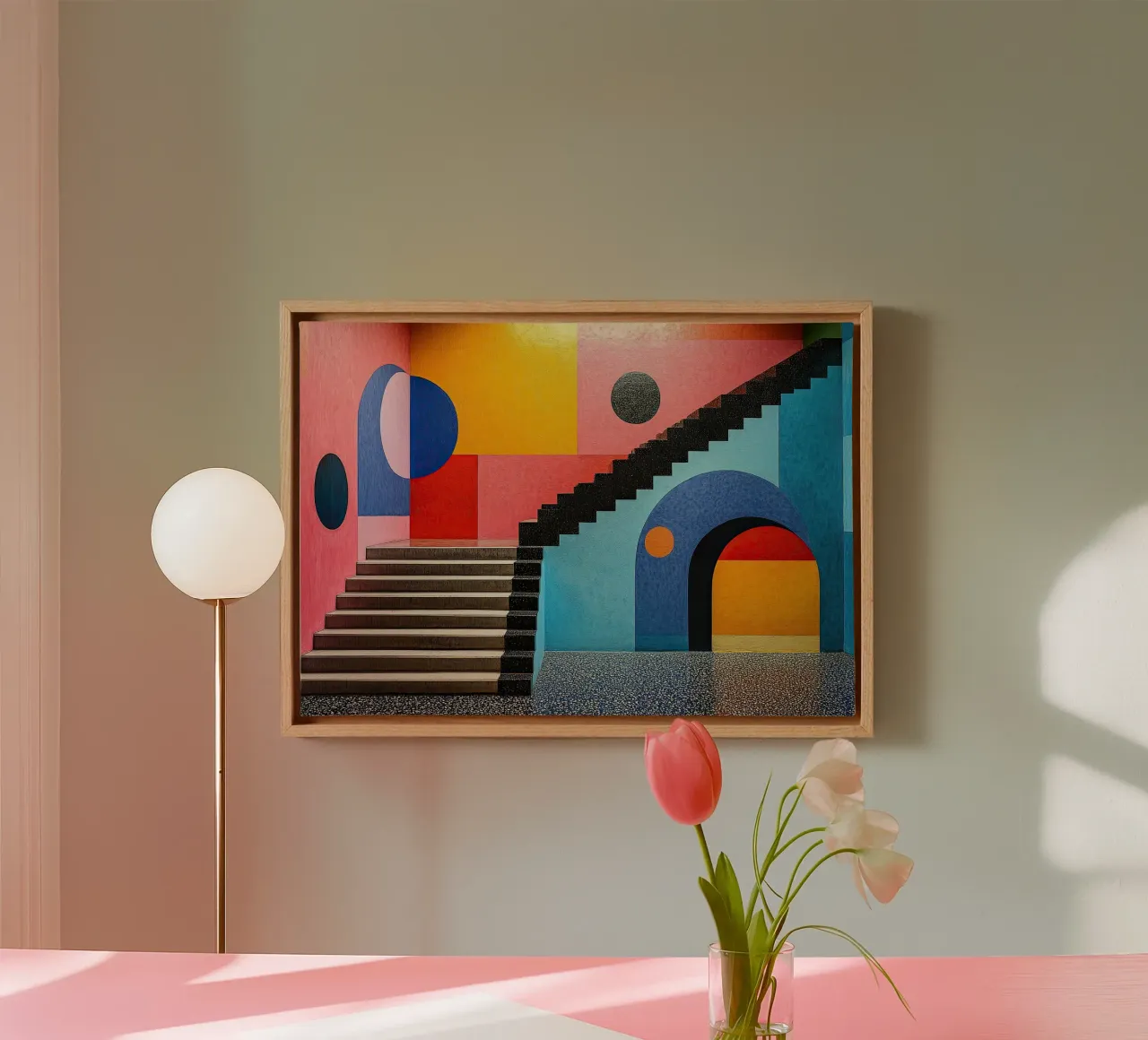 Surrealismus Architektur Design Geometrie Leinwand von Nikis Art Studio