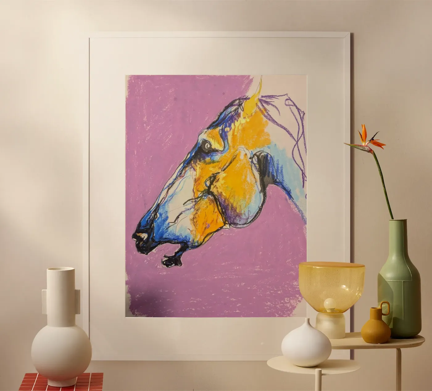 Cheval jaune poster da Bénédicte Berthod