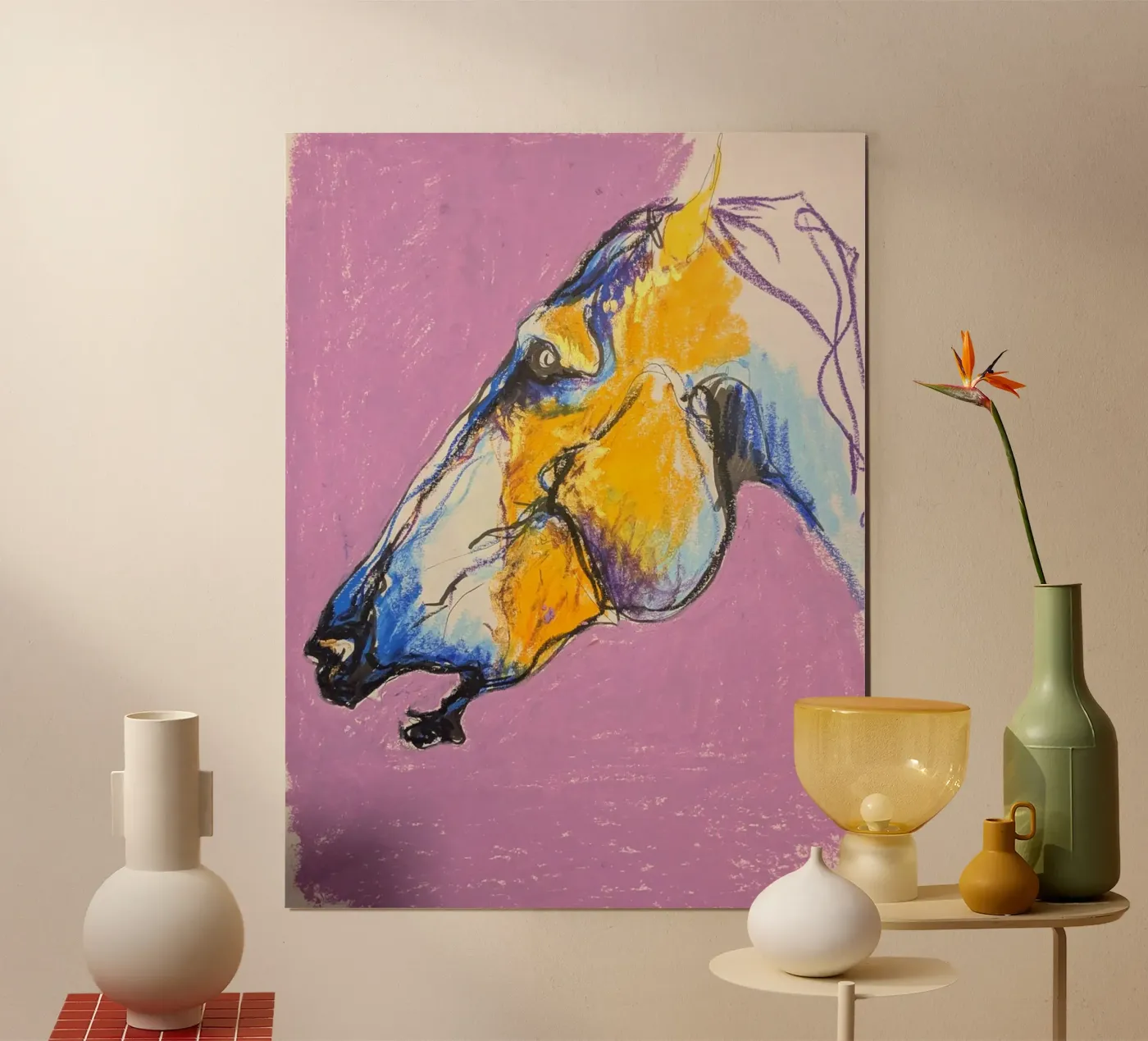 Cheval jaune poster da Bénédicte Berthod