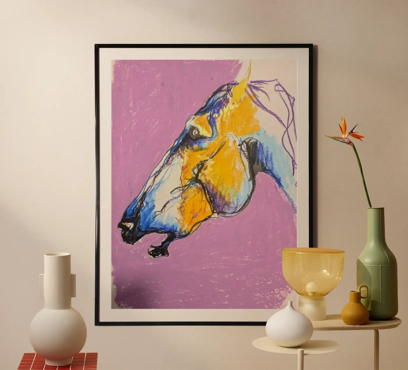Cheval jaune poster da Bénédicte Berthod
