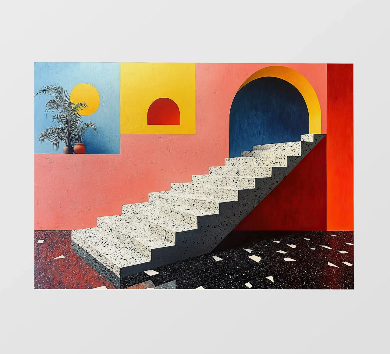 Surrealismo Architettura Design Geometria telo in pvc da Nikis Art Studio