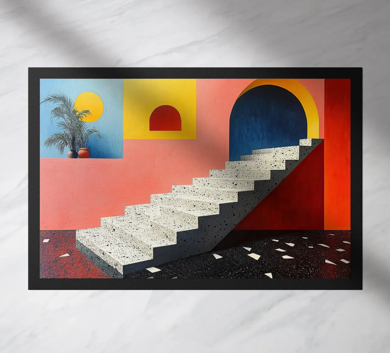 Surrealism Architecture Design Geometry doormat by Nikis Art Studio