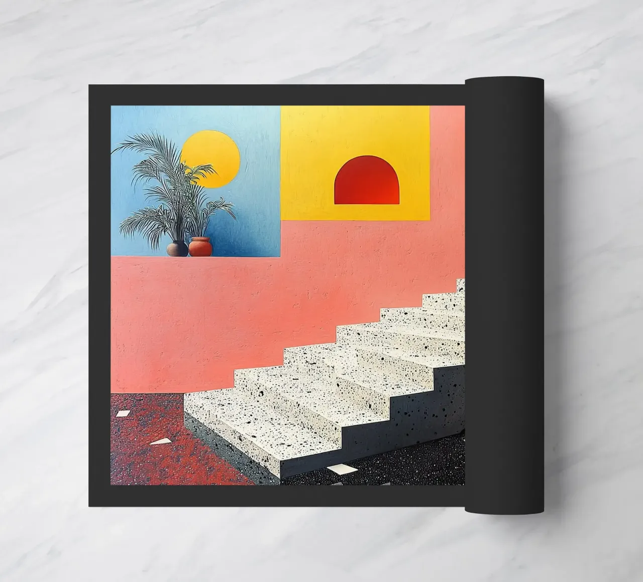 Surrealism Architecture Design Geometry doormat by Nikis Art Studio