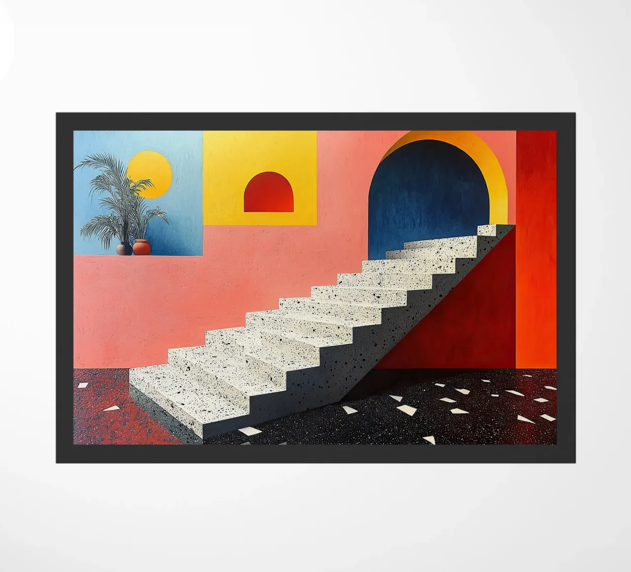 Surrealism Architecture Design Geometry doormat by Nikis Art Studio