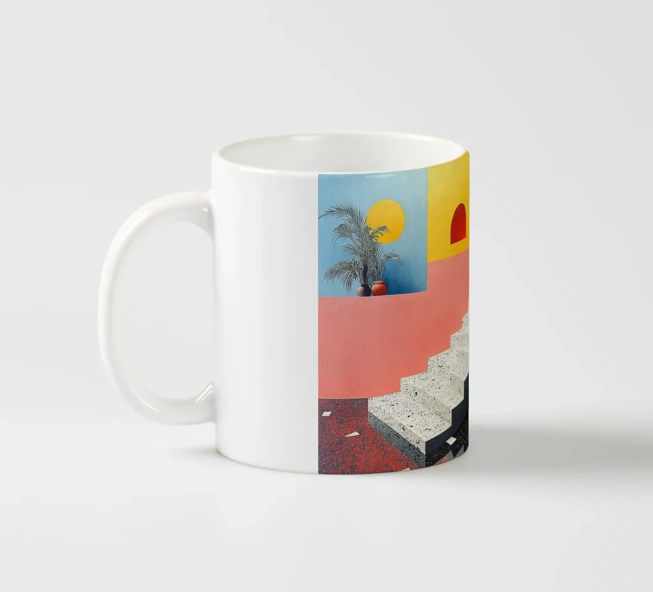 Surrealism Architecture Design Geometry ceramic mug by Nikis Art Studio