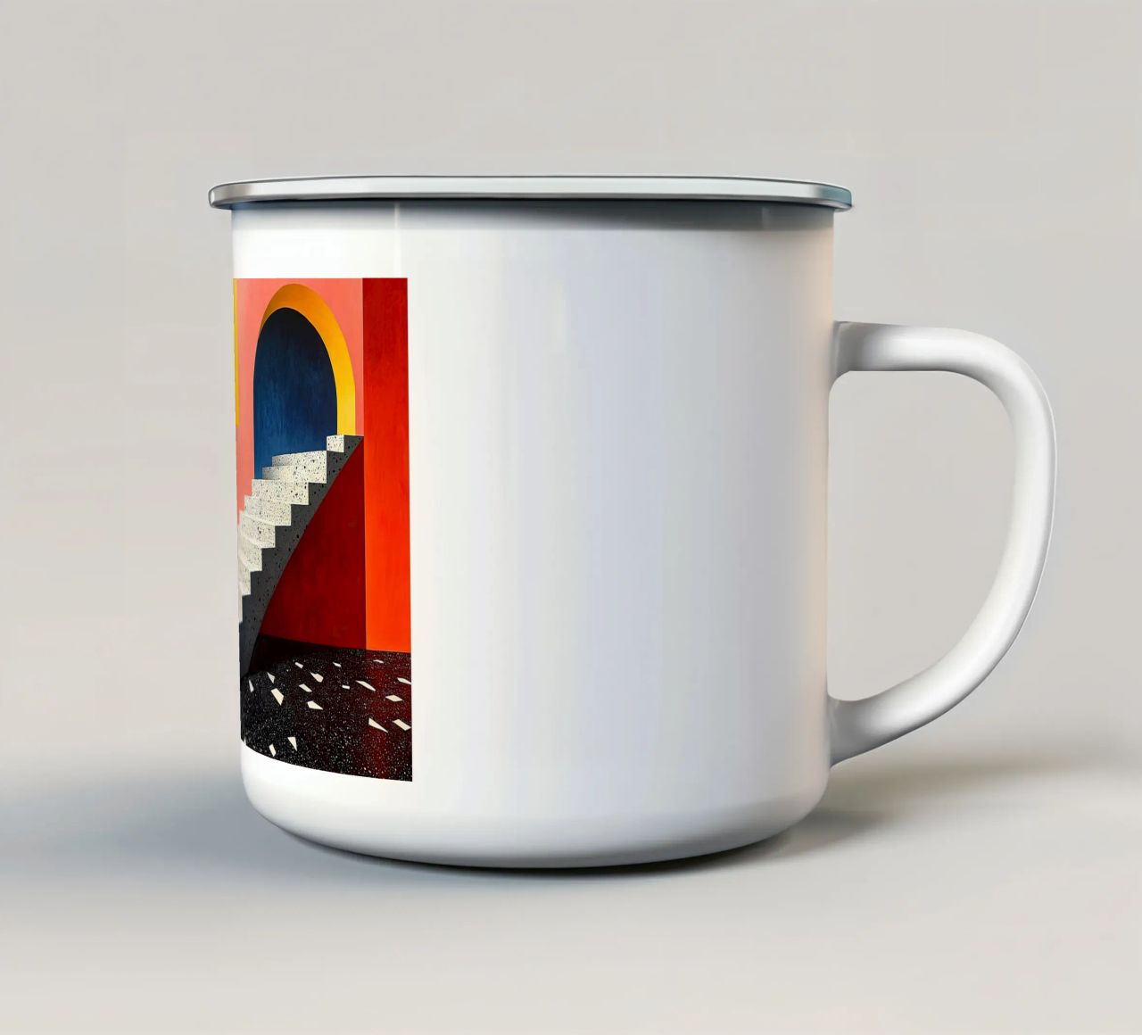 Surrealismo Architettura Design Geometria tazza in smalto da Nikis Art Studio