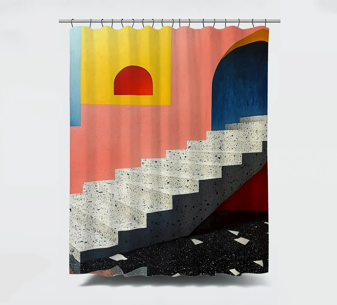 Surrealism Architecture Design Geometry shower curtain by Nikis Art Studio