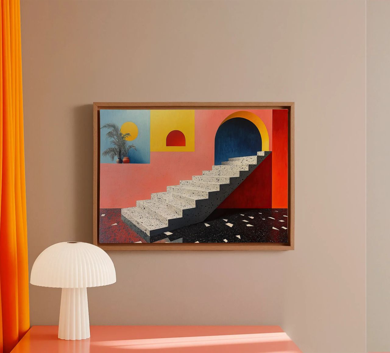 Surrealism Architecture Design Geometry canvas by Nikis Art Studio