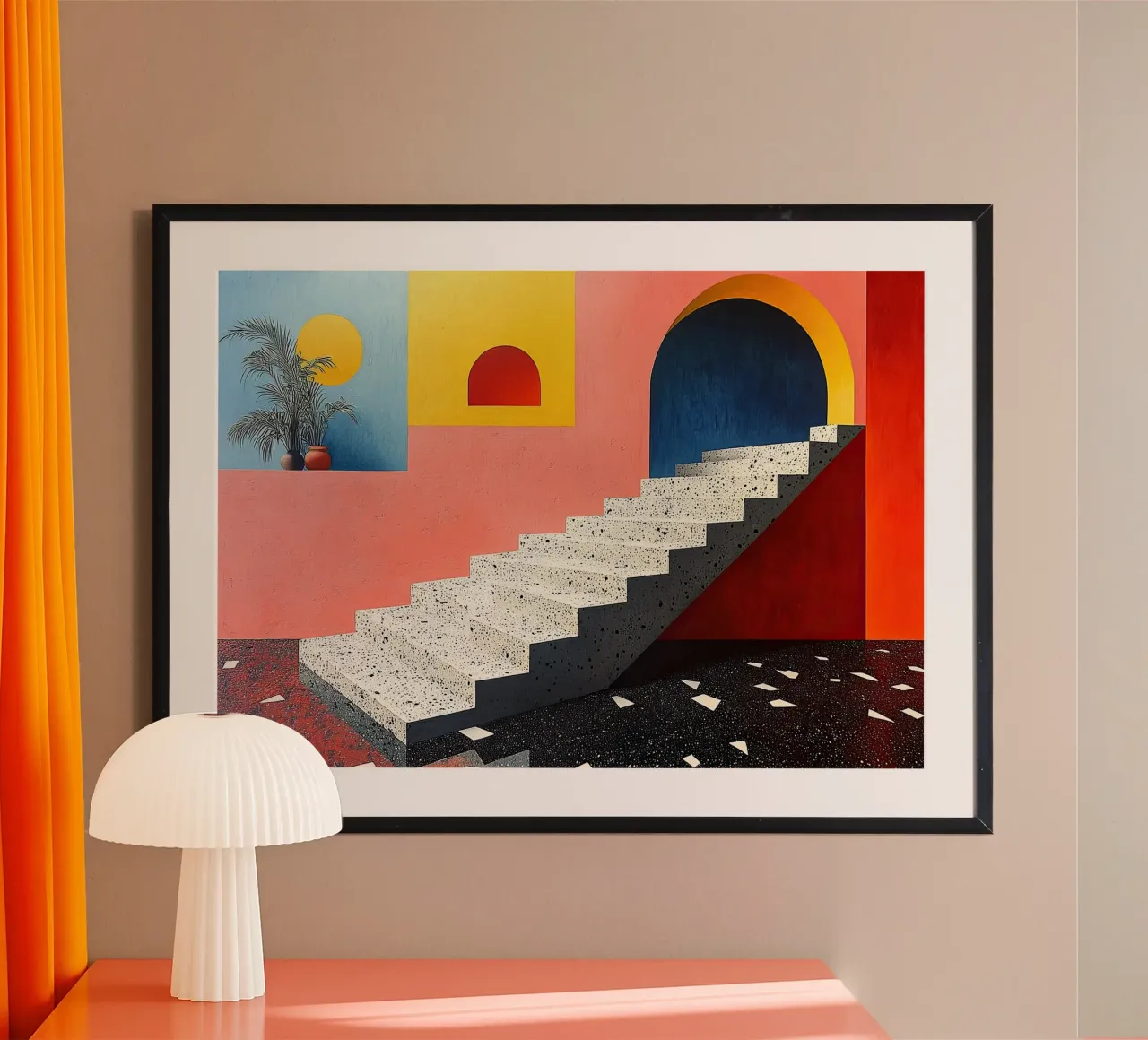 Surrealismo Architettura Design Geometria poster con telaio in alluminio da Nikis Art Studio