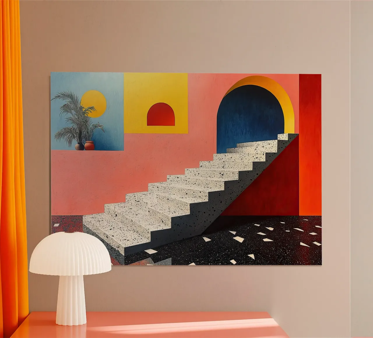 Surrealismo Architettura Design Geometria poster con telaio in alluminio da Nikis Art Studio