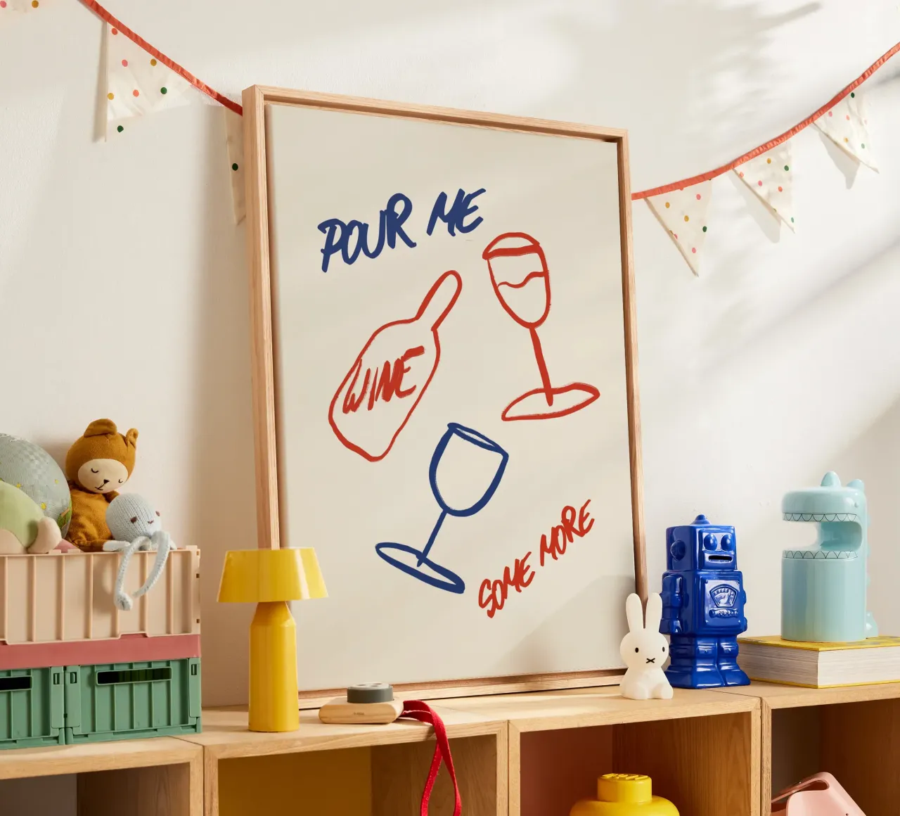 More Wine tela con Cornice a cassetta da treechild