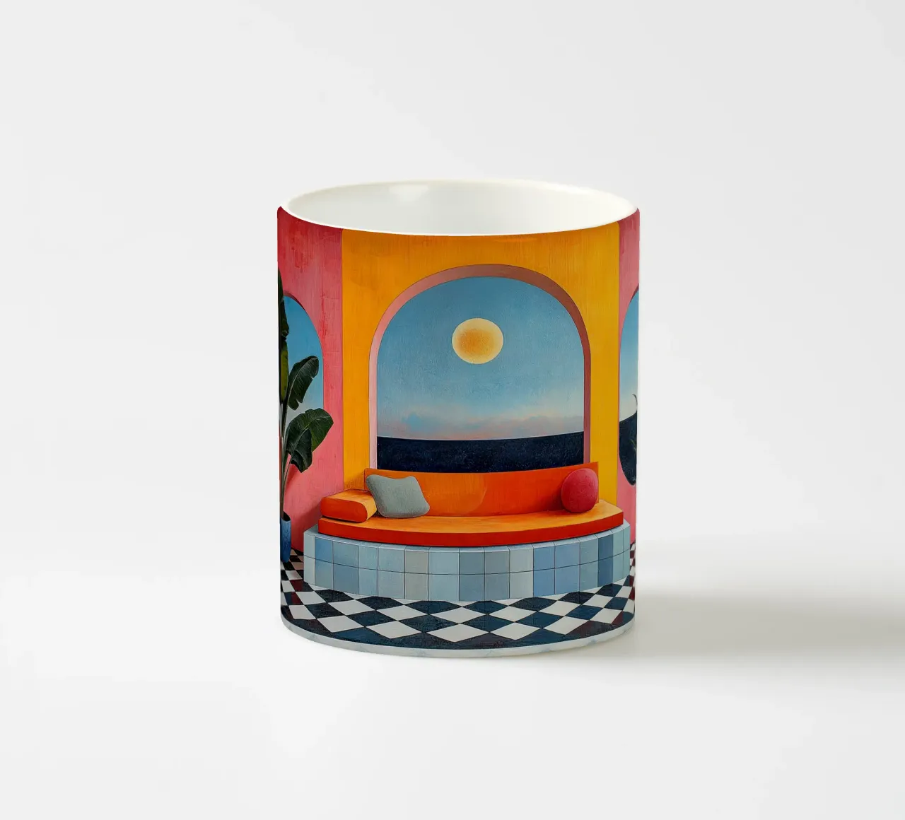 Surrealism Architecture Design Geometry ceramic mug by Nikis Art Studio