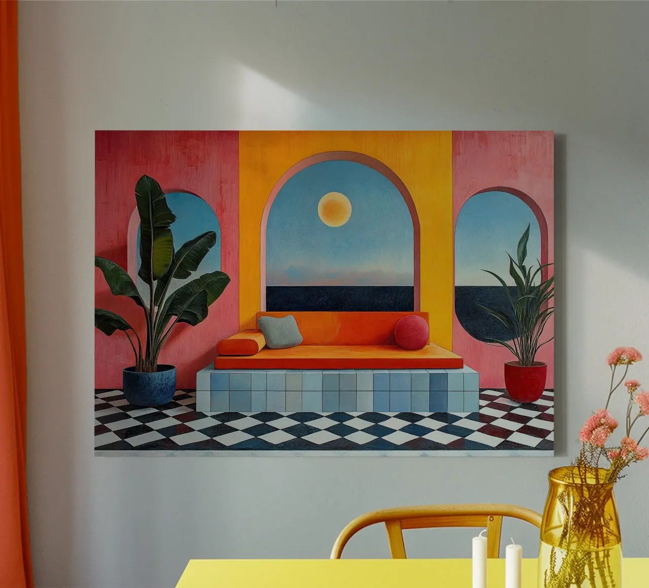 Surrealismus Architektur Design Geometrie Leinwand von Nikis Art Studio