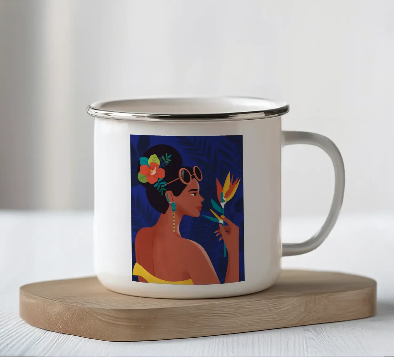 Bellezza dei fiori tropicali tazza in smalto da Emery Kate