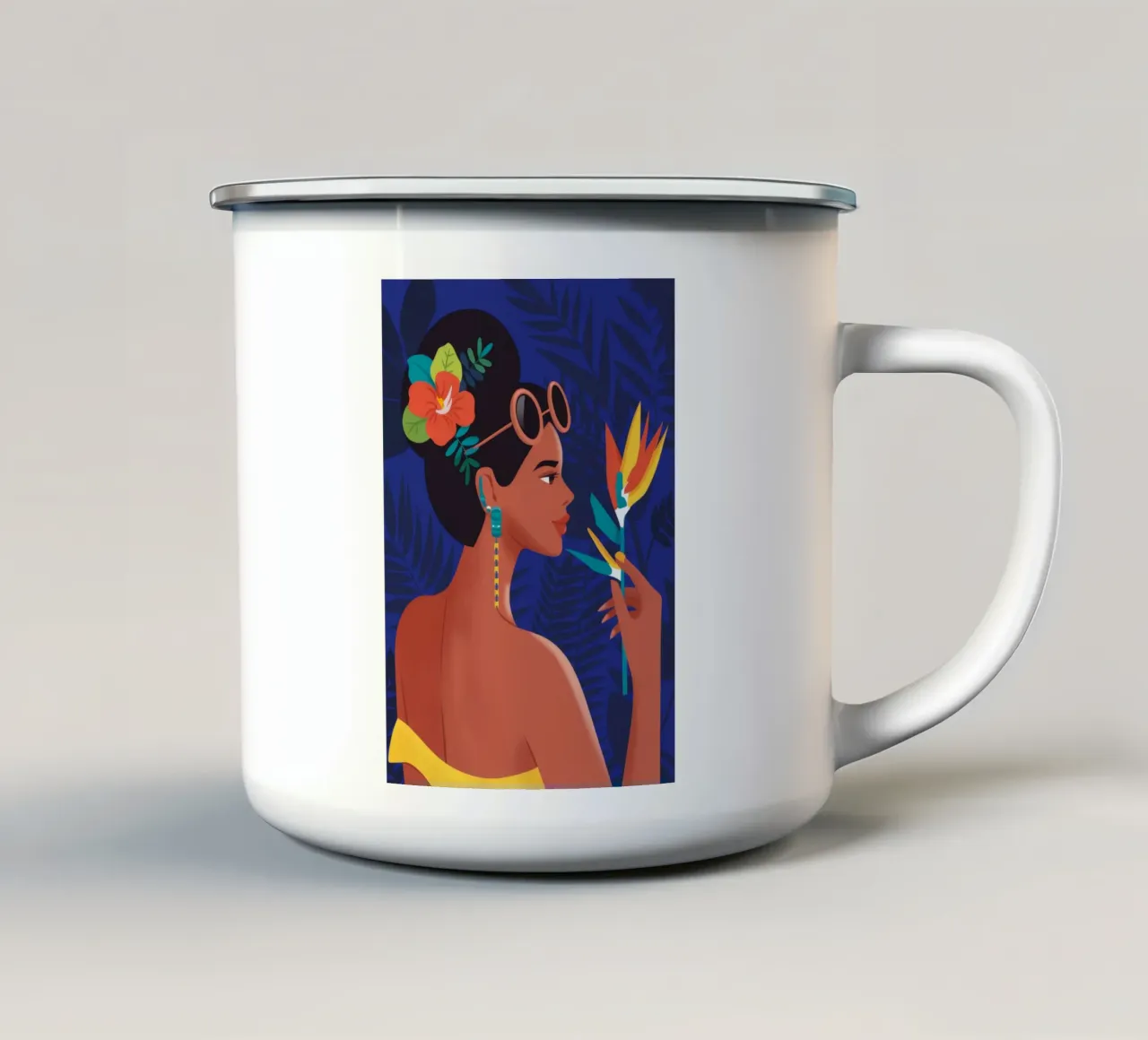 Bellezza dei fiori tropicali tazza in smalto da Emery Kate