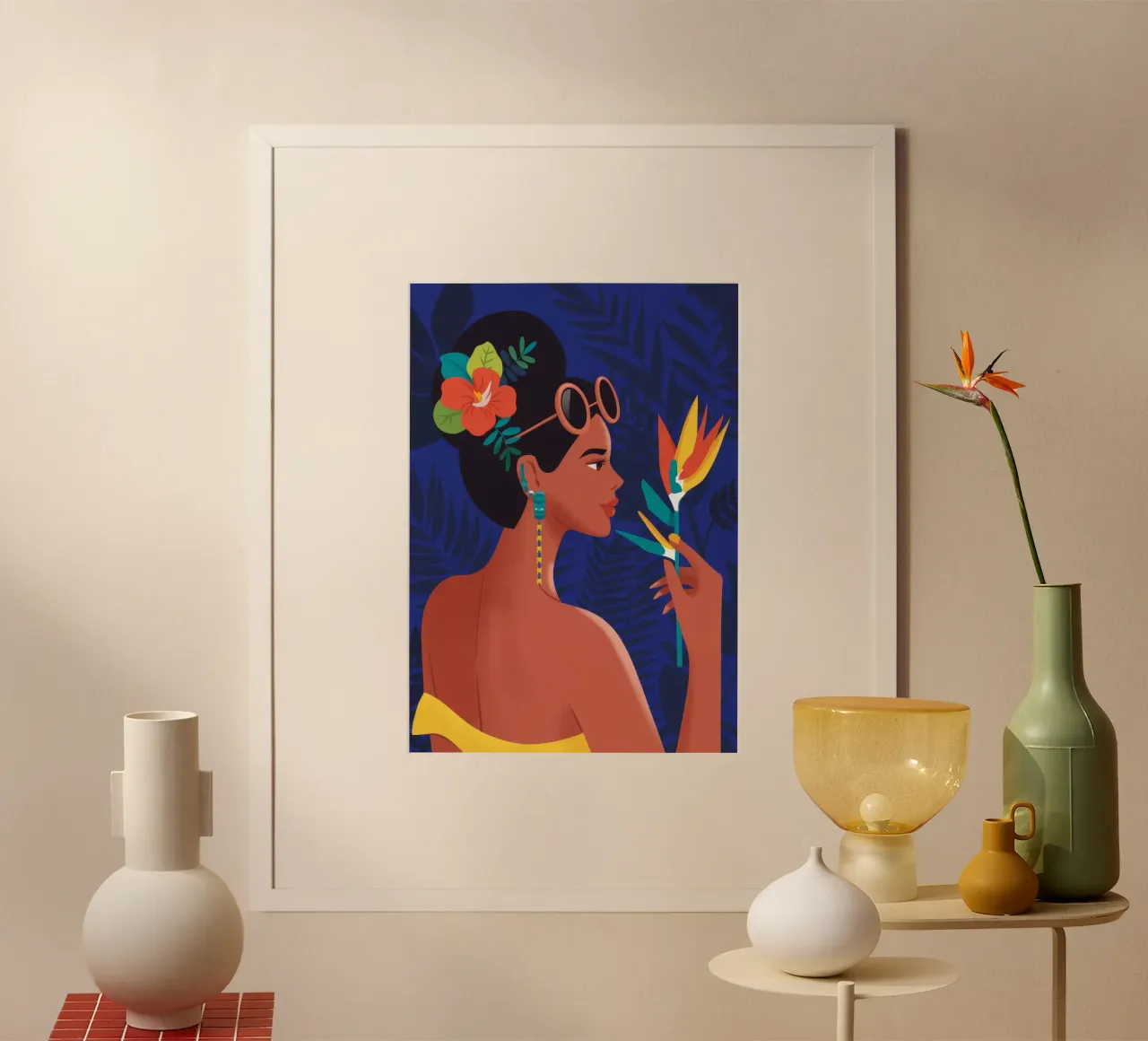 Bellezza dei fiori tropicali poster con telaio in alluminio da Emery Kate