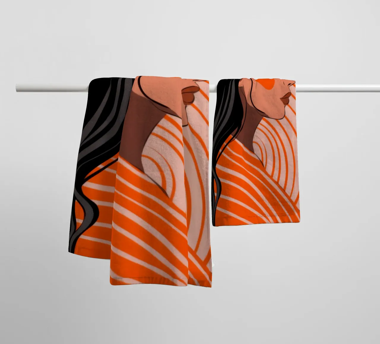 Eleganza a righe arancioni asciugamano da bagno da Emery Kate