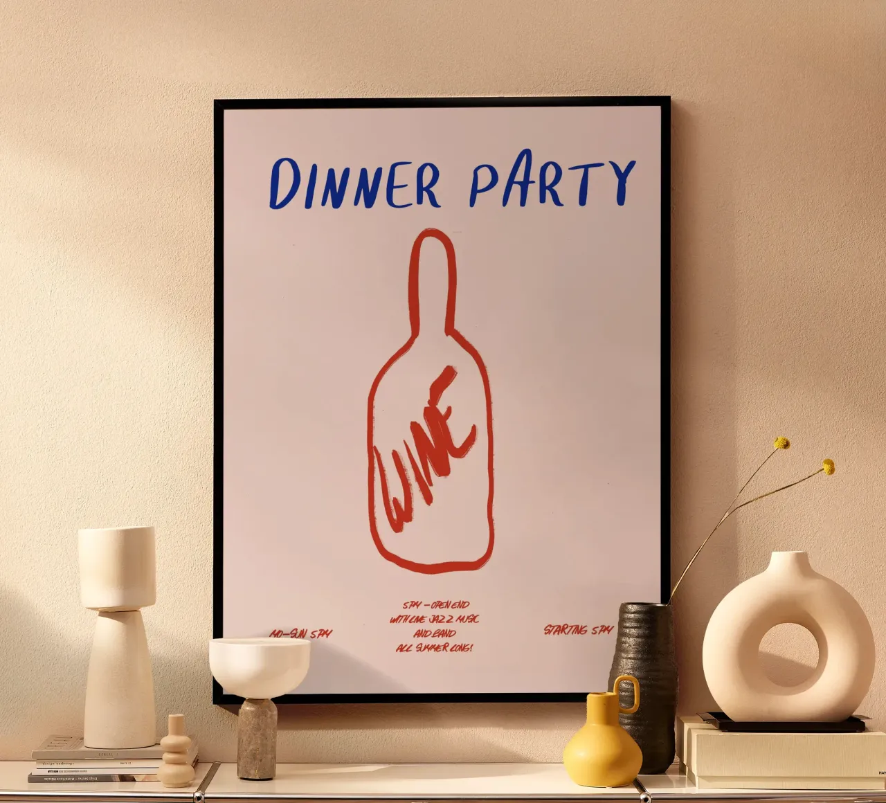 Dinner Party poster con telaio in alluminio da treechild