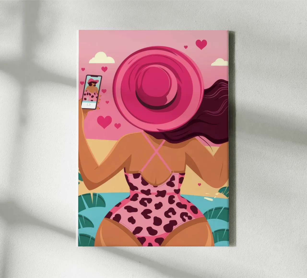 Summer Poolside Fun canvas with Floater frame by Emery Kate