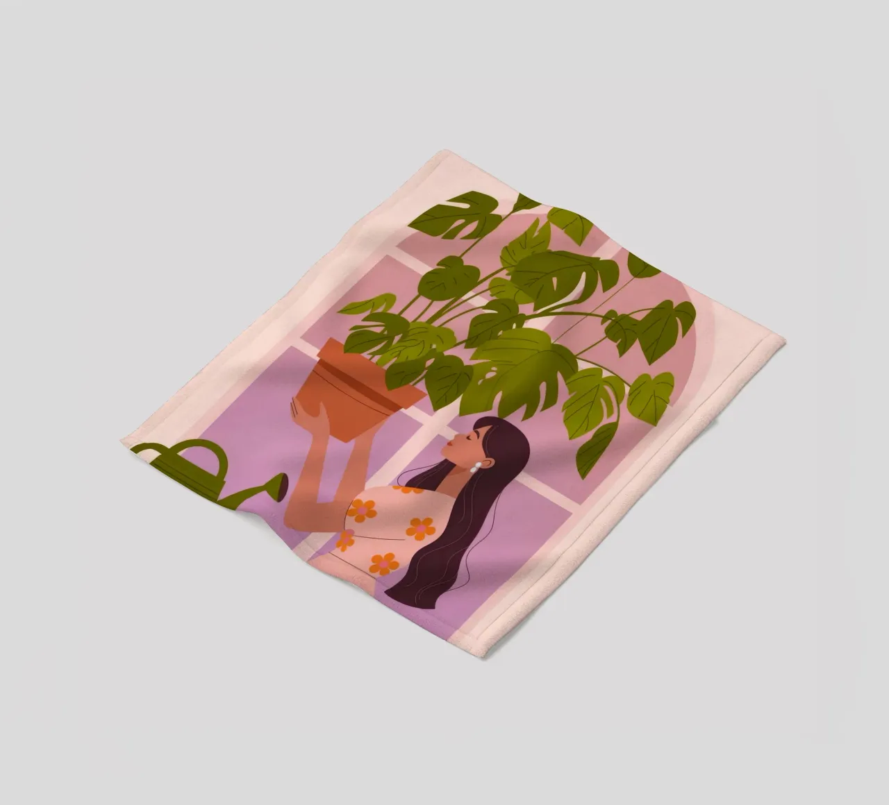 Indoor plant care fleece blanket by Emery Kate