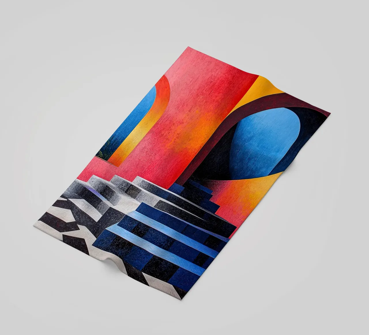 Surrealism Architecture Design Geometry beach towel by Nikis Art Studio