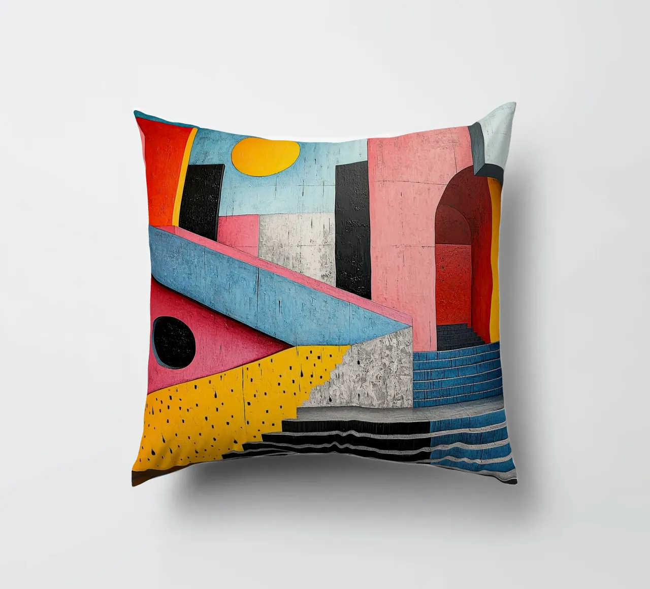 Surrealismus Architektur Design Geometrie Kissen von Nikis Art Studio