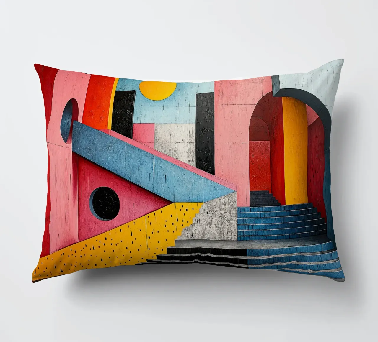 Surrealismus Architektur Design Geometrie Kissen von Nikis Art Studio